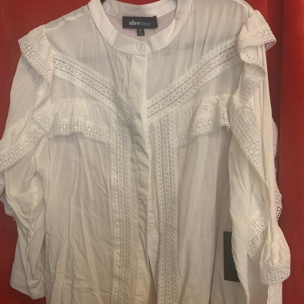 Alice Blue white button down shirt